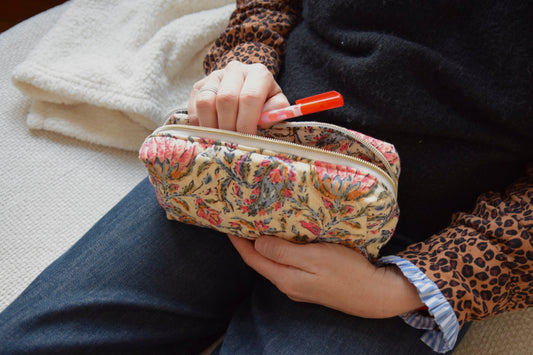Trousse scolaire en tissu matelassé multicolore Maisonlili