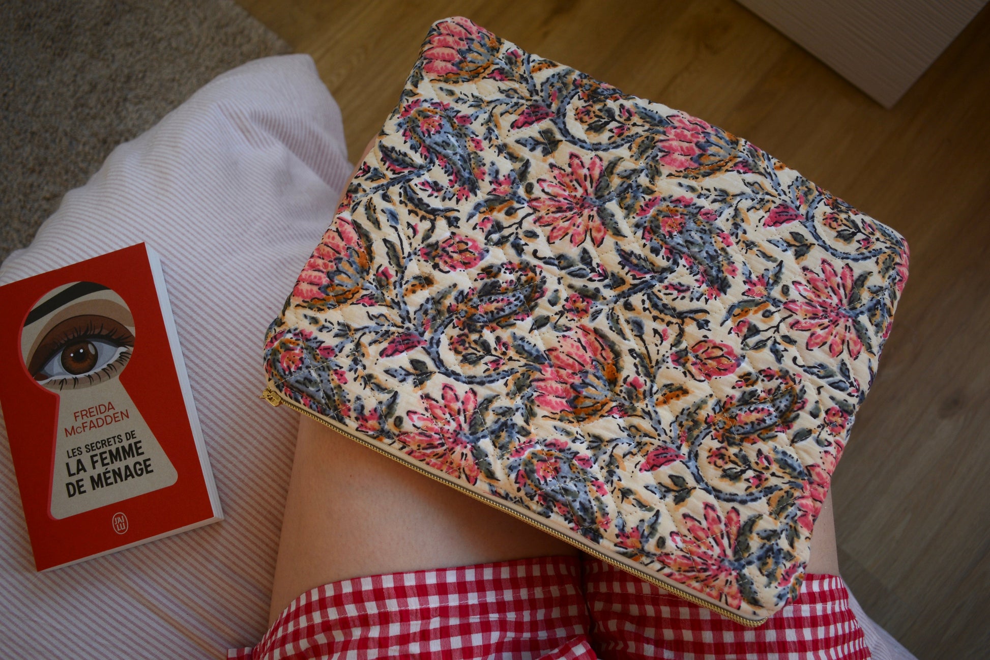 Housse pour Ipad en tissu matelassé multicolore - Maisonlili