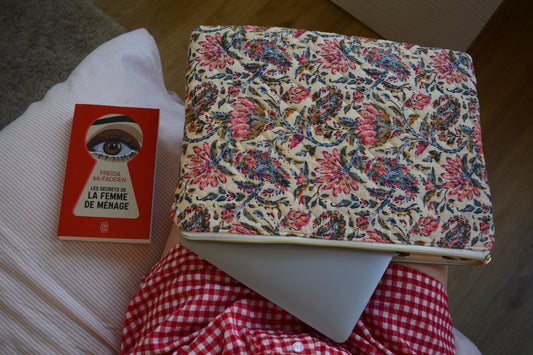 Housse pour ordinateur 13 pouces en tissu fleuri et matelassé multicolore - Maisonlili