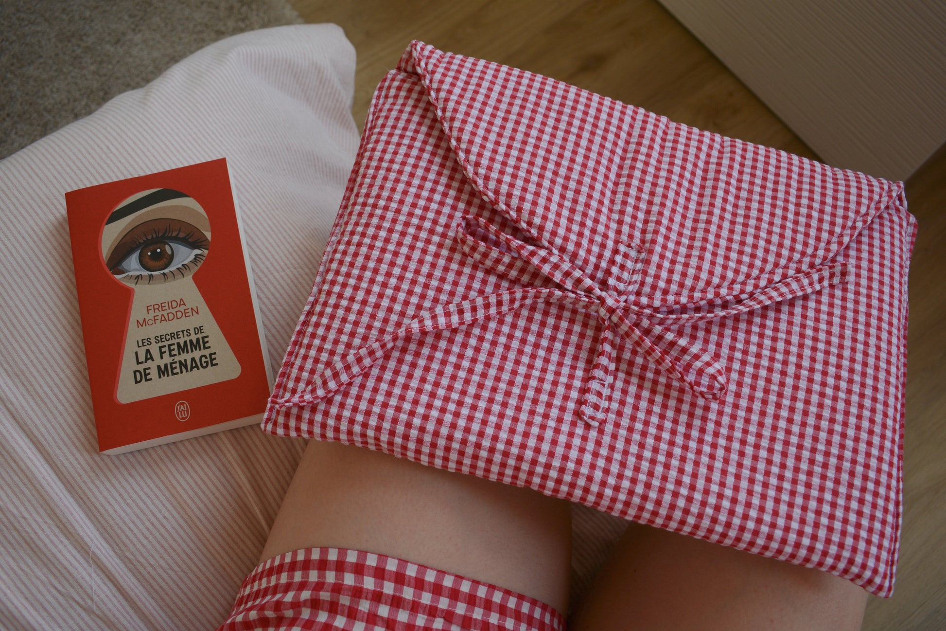 Housse pour ordinateur 13 pouces en vichy rouge - Maisonlili