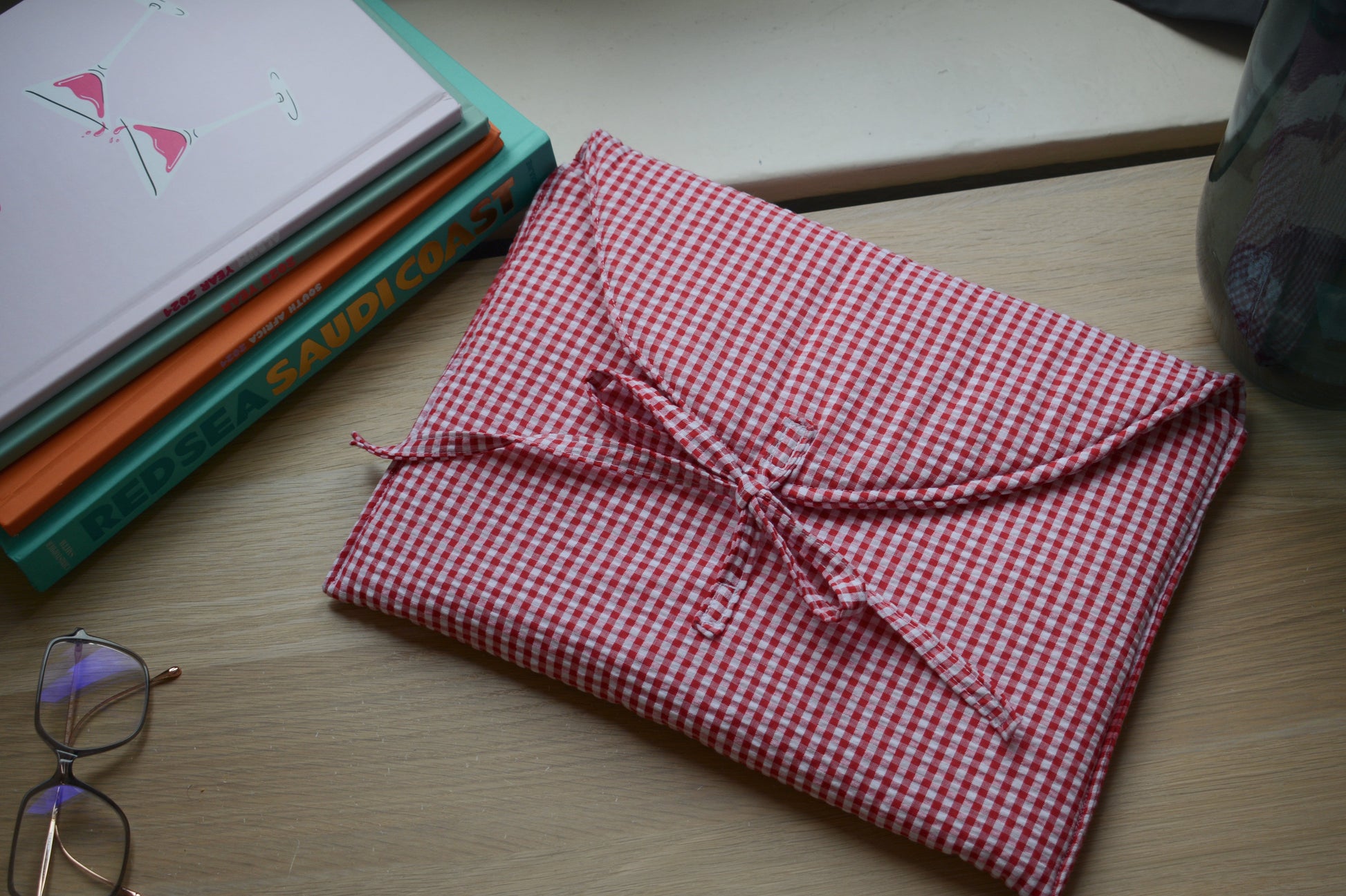 Housse pour ordinateur 13 pouces en vichy rouge - Maisonlili