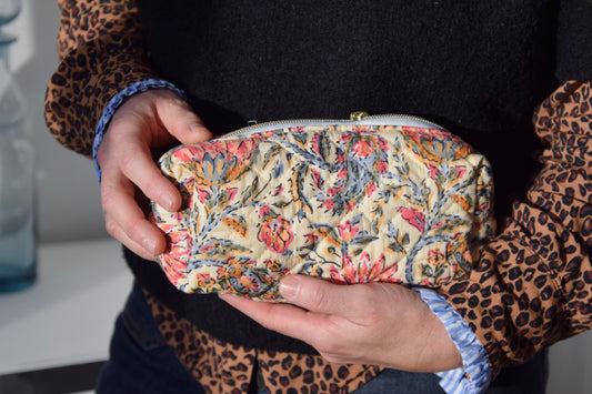 Trousse scolaire en tissu matelassé multicolore - Maisonlili